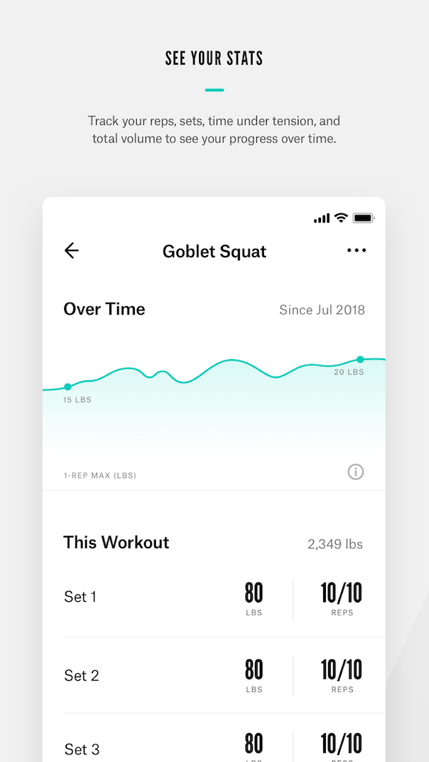 Tonal mobile app: Workout Summary
