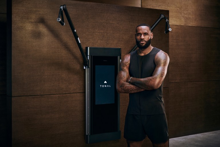 lebron james stands in front of Tonal