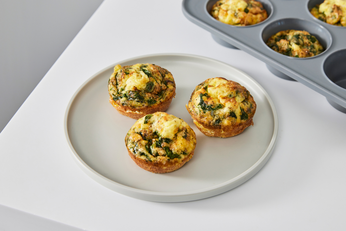 Image of spinach and feta healthy egg muffins