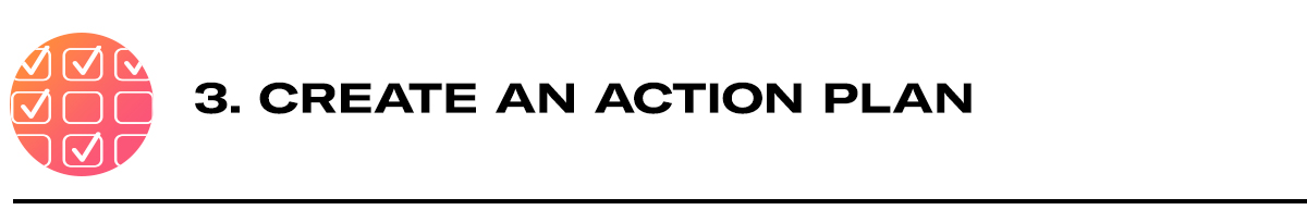 Icon of checklist, heading reading "3. Create an Action Plan" for Habit Formation