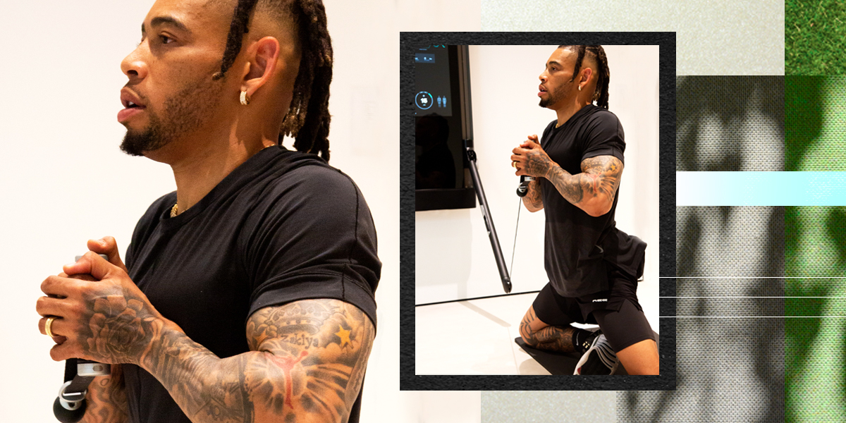 Joe Haden working out on Tonal for strength and power. 