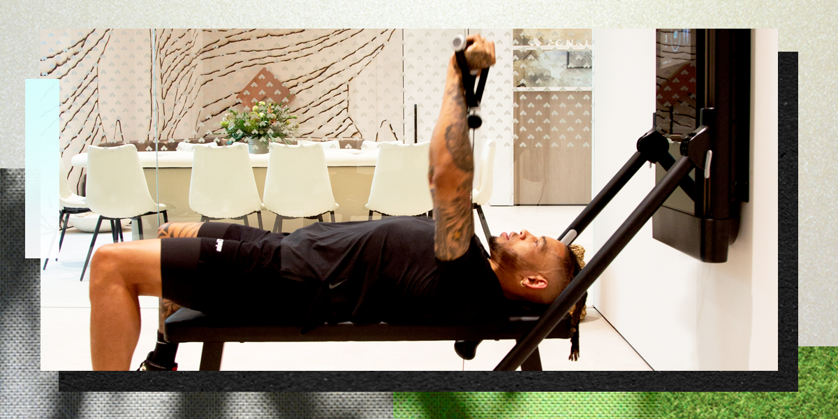 Joe Haden working out on Tonal for strength and power. 
