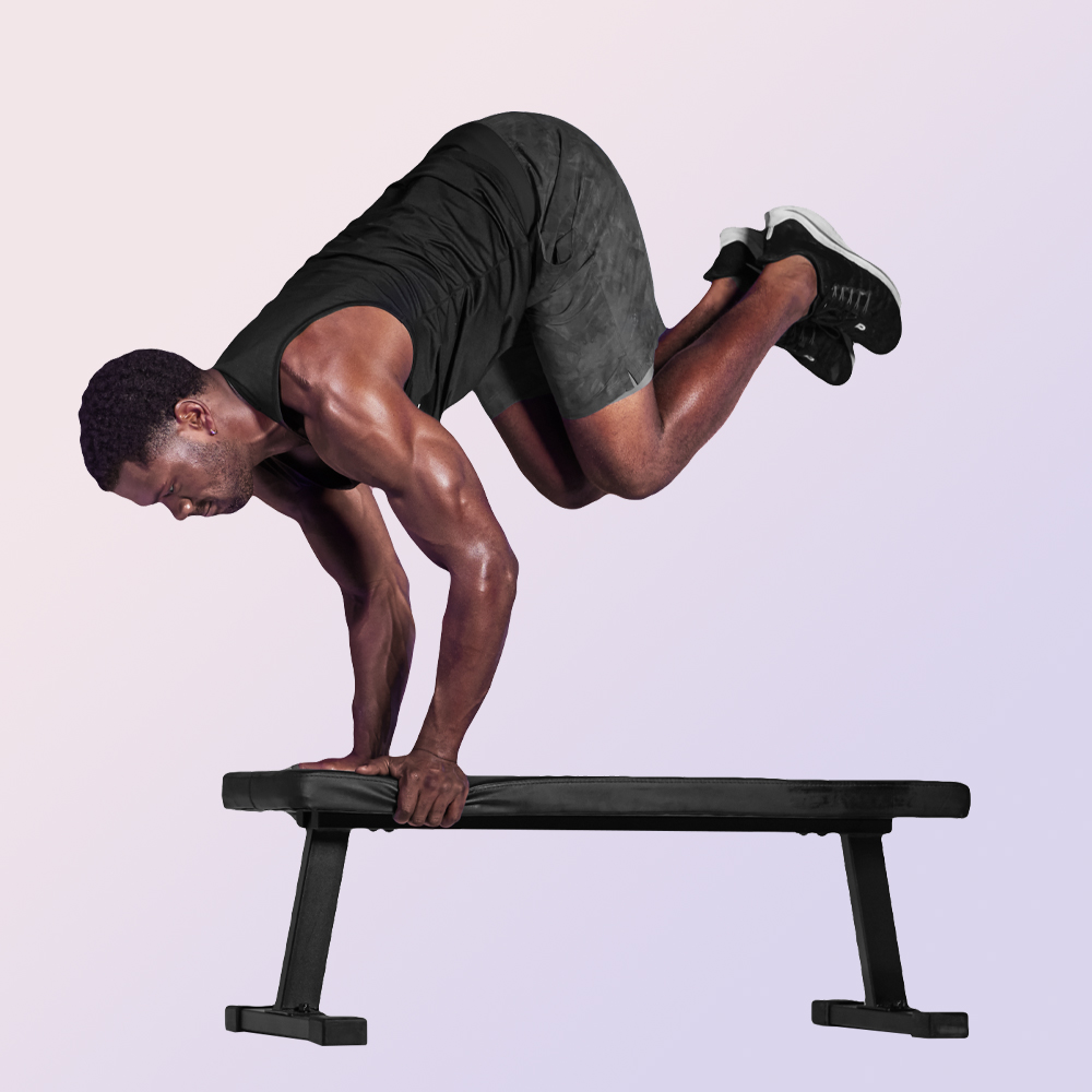 Lateral Bench Jump; exercises for surfing.