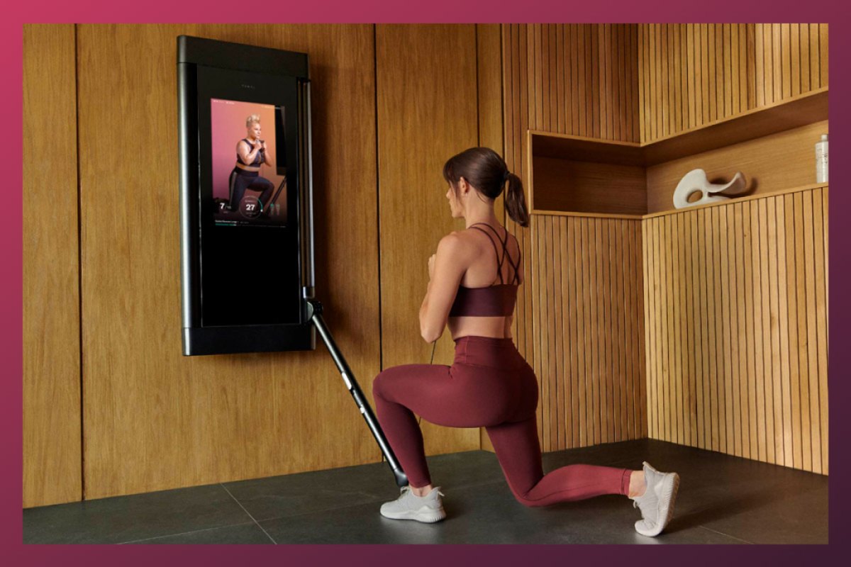 woman performing a goblet split squat on Tonal, the smartest home gym equipment