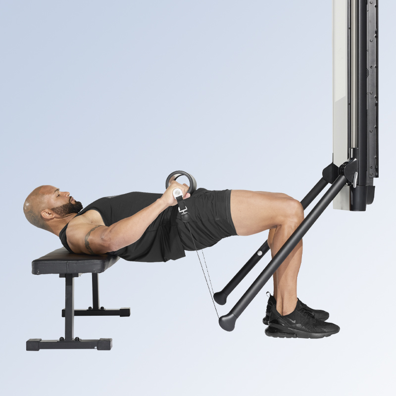 Barbell hip thrust; knee-strengthening exercises at home on Tonal 