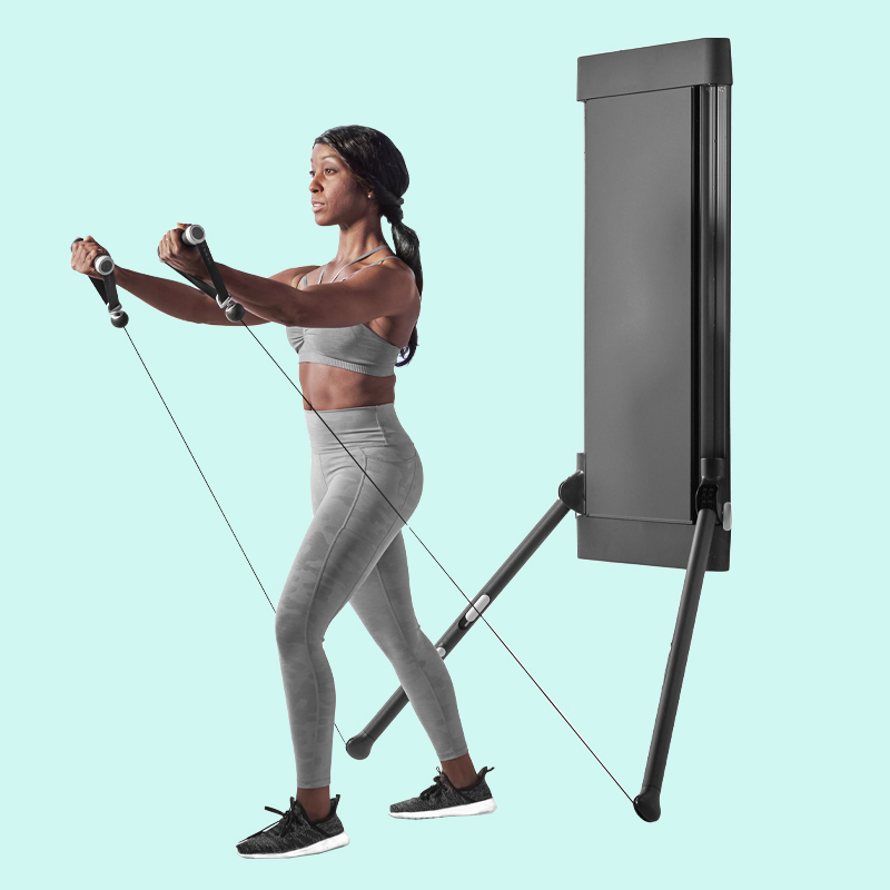 Incline chest fly on Tonal's Tonal's all-in-one home gym.