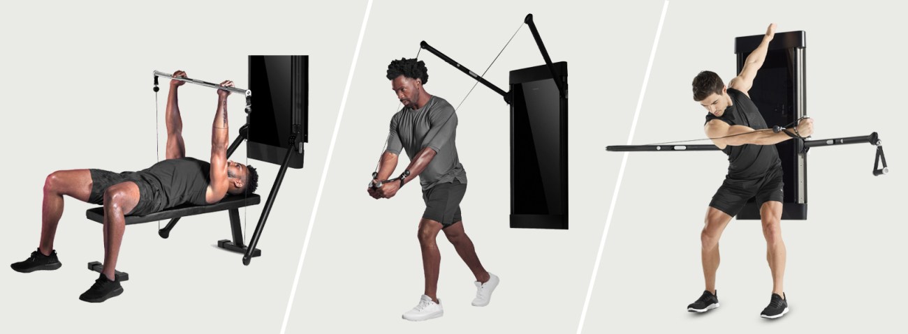 Unlike traditional home gym pulley systems, Tonal's arms can be better adjusted for a variety of moves. 