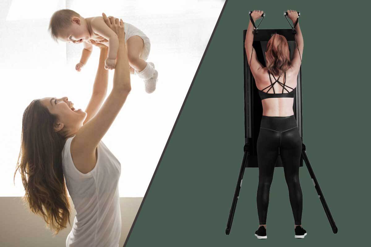 At-home workouts for moms on Tonal