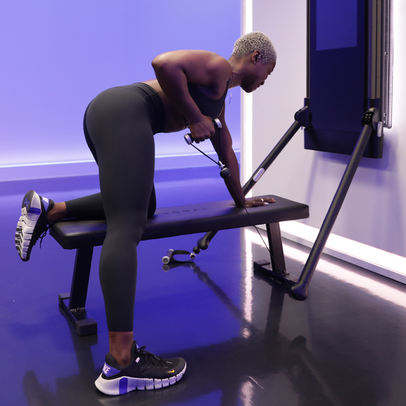 Single-Arm Bent Over Row; at-home back workout
