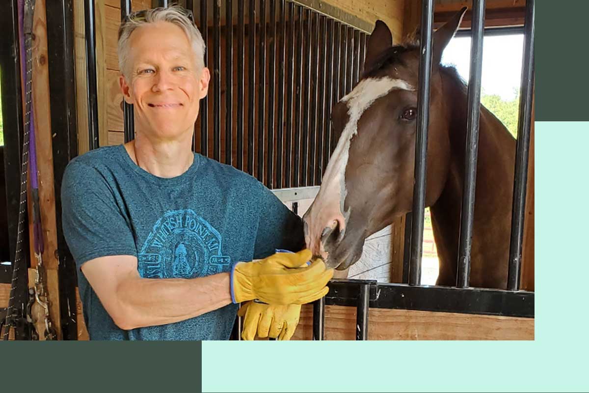 Tonal member Ted Friedl with his horse
