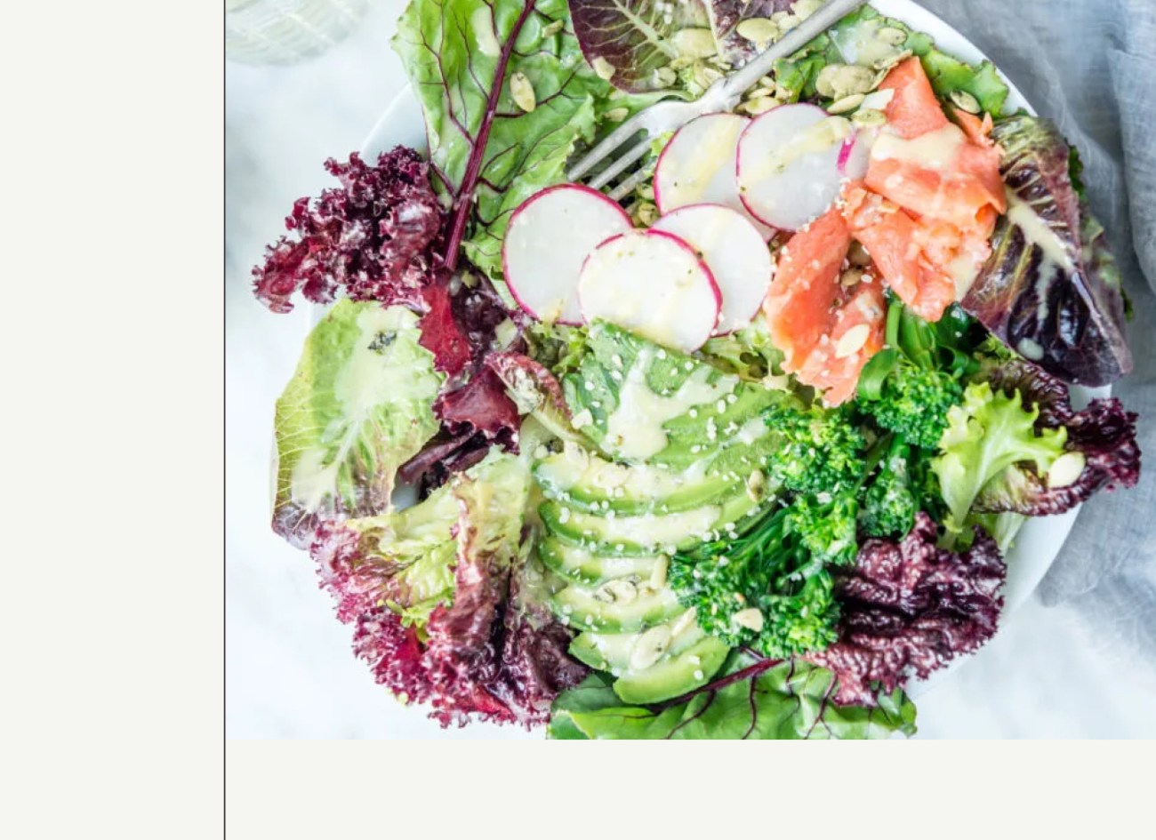 Superfood Salad with Lemon Tahini Dressing healthy recipe