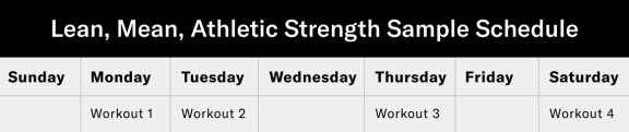 Lean, Mean, Athletic Strength Sample Schedule
